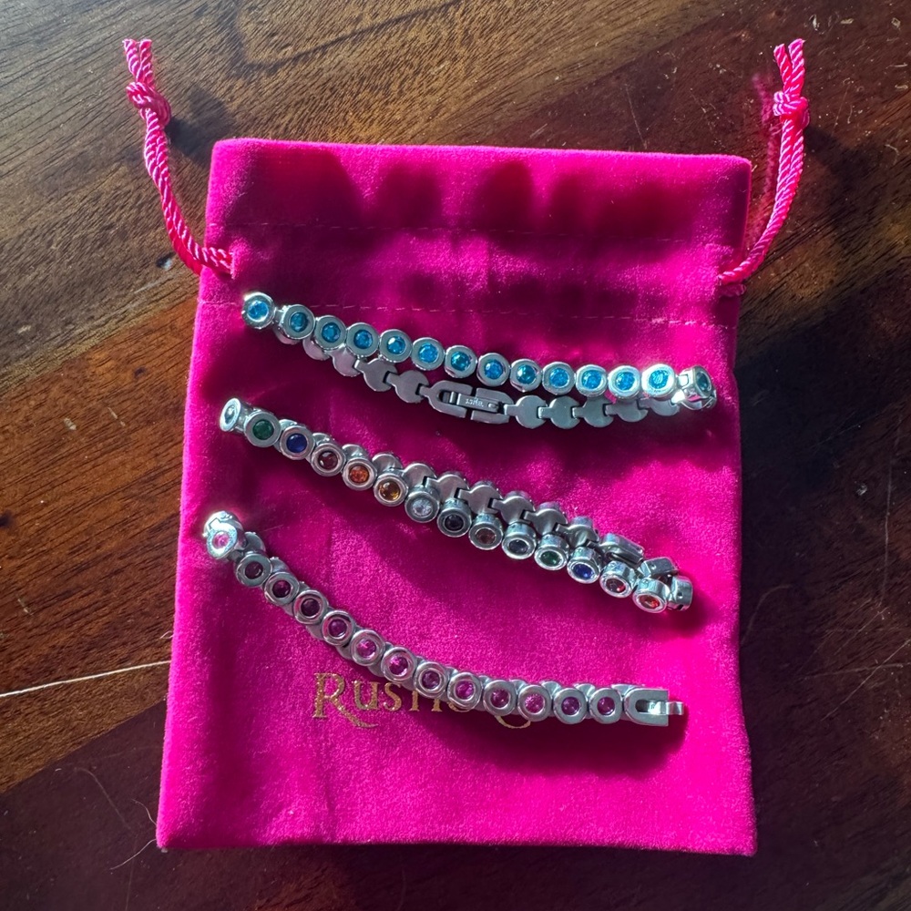 Rustic Cuff brand new blue, pink, and rainbow